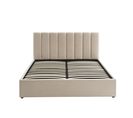 Lit Coffre Marius Tissu Beige 160x200 Sommier Inclus