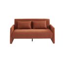 Canapé Droit Jade En Tissu Bouclette Terracotta Convertible 3 Places