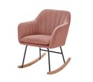 Fauteuil Elsa Tissu Rose Poudré Rocking Chair