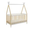 Lit Bébé Tipi Pin Et Blanc 70x140 Sommier Inclus