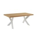 Table À Manger Platon Placage Chêne Et Métal Blanc 180cm