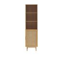 Colonne De Rangement En Bois Et Cannage H190cm