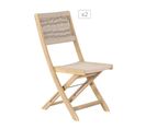 Lot De 2 Chaises Amila En Bois D'acacia Blanchi Fsc Et Corde Beige