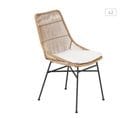 Lot De 2 Chaises De Jardin Vinita En Résine Tressée Et Coussins D'assise Beige