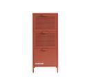 Nino - Petit Meuble De Rangement 3 Tiroirs En Métal Pantone H105cm - Couleur - Terracotta