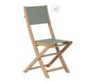 Lot De 2 Chaises De Jardin Rimini En Bois D'acacia Fsc Et Textilène Vert Kaki