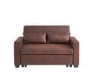 Canapé Droit Eva Convertible Tissu Vintage Marron 2 Places