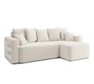 Canapé Angle Mike Convertible Velours Beige 4 Places