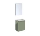 Ensemble Meuble Lave-mains Avec Miroir Porto Pack - Vert De Gris - L40 X H51 X P25 Cm