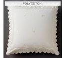 Taie D'oreiller Polycoton Broderie  Crème  - 63 X 63 Avec Volant