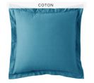 Taie D'oreiller Coton Tertio®  Bleu Canard -63 X 63 Sans Volant