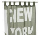 Voilage Motif Buildings De New York Vert Gris 110x250 - New York