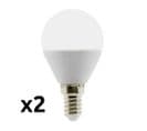 Lot De 2 Ampoules LED Sphériques E14 - 5w - Blanc Chaud - 400 Lumen - 6500k - A+ - Zenitech