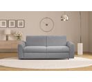 Canapé convertible express 3 places CLAYVE tissu gris clair couchage 140 x 195 cm