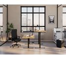 Bureau assis debout électrique FLEX PRO L.140-P.70 cm imit chêne/noir