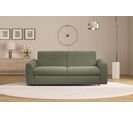 Canapé convertible express 3 places CLAYVE tissu olive couchage 140x195cm