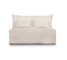 Luna Banquette BZ Velours Côtelé Beige Matelas Dunlopillo 140 Cm