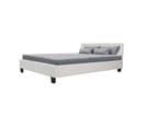 Lit Adulte 140 X 190 Cm - Simili Blanc - Sommier Inclus