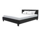 Lit Adulte 160x200 Cm - Simili Noir - Sommier Inclus - Kansas