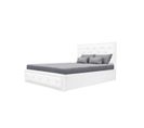 Virginia Lit Coffre Adulte 160x200 Cm - Simili Blanc - Sommier Inclus