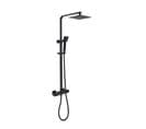 Colonne De Douche Mitigeur Thermostatique Pomme Haute Carrée 20x20 Cm Noir Mat