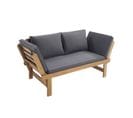 Banquette De Jardin Convertible En Acacia Fsc 2 Places Avec Coussins Kayda Gris Foncé