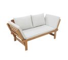 Banquette De Jardin Convertible En Acacia 2 Places Avec Coussins Kayda Gris Clair