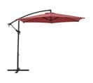 Parasol Déporté Diamètre 3m Structure En Aluminium Avec Toile Polyester 180g Rouge Tohota