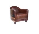 Fauteuil Vintage En Cuir Véritable - Marron