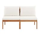 Banquette De Jardin Alma En Bois D'acacia Fsc Avec Coussins - 2 Personnes - Blanc