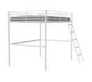 Lit Mezzanine En Métal Eliot Blanc 140  X 200   Sommier Inclus