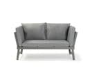 Banquette Multifonctions En Aluminium Avec Coussins 2 Personnes Gris Foncé