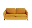 Canapé Convertible 3 Places - Velours Ocre - Couchage Express - L 182 X P 85 X H 97 Cm - Clyde