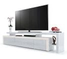 Meuble TV Blanc  Et  Crème Laqué  227 Cm