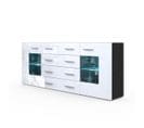 Buffet Design Noir Mat Et Blanc Laqué Avec LED  Bleu (hxlxp): 72 X 166 X 35