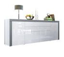 Buffet  Blanc Haute Brillance Et Avola-anthracite 200 x 72 x 35  Cm