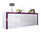 Buffet  Blanc Haute Et  Mûre Brillance   72 X 200 X 35 Cm