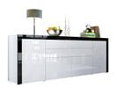 Buffet  Blanc Haute Et  Noir Haute Brillance 200 X 72 X 35 Cm