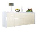 Buffet  Crème  Et  Blanc Haute Brillance  200 X 72 X 35 Cm