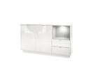 Buffet  Laqué Blanc Avec Insertion Aspect Béton  (hxlxp) : 88 X 153 X 38