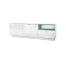 Meuble TV 153 Cm Laqué Blanc Avec Insertion Jade