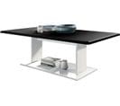 Table De Salon Table Basse  En Blanc Avec Plateau De Dessus En Noir Mat 40 X 120 X 70