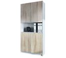 Armoire De Bureau Blanc Mat Et Aspect Chêne Scié (lxhxp) : 82 X 184 X  37