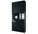 Armoire De Bureau Noir Mat Et  Noir Laqué (lxhxp) : 82 X 184 X  37