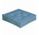 Coussin De Sol Uni En Pur Coton - 50x50x10 Cm - Turquoise