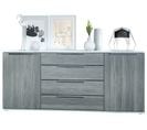 Buffet Blanc Et Anthracite  (lxhxp) : 166,5 X 72,5 X 35 Cm