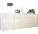 Buffet  Crème  / Blanc Haute Brillance 200 X 72 X 35  Cm