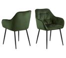 Fauteuil De Salle à Manger En Velours Et Métal (lot De 2) - Teri