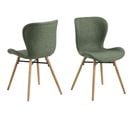 Chaises Tissu Et Bois Chêne (lot De 2) - Matilda