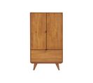 Buffet Haut Rétro En Bois 2 Portes 1 Tiroir L80 H140 Noir - Mallet